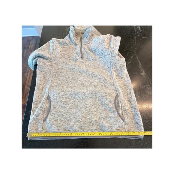 Thread + Supply  heathered gray 1/4 zip mockneck pullover kangaroo pocket XL - Picture 10 of 11